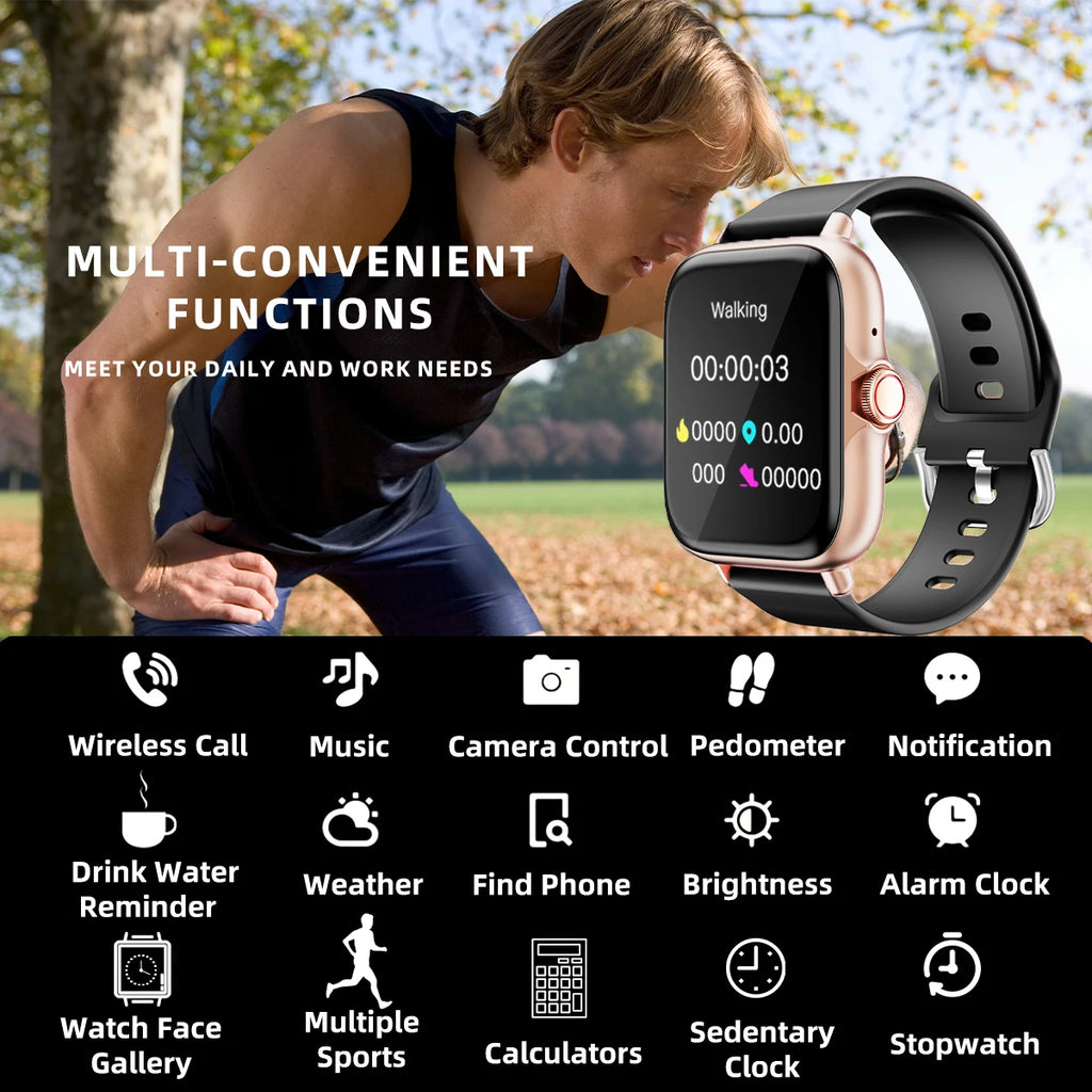 1.83'' Waterproof Smart Watch with Message Answer Call Sleep Monitoring Sports Pedometer Information Alerts For iPhone Android - Maliame Store