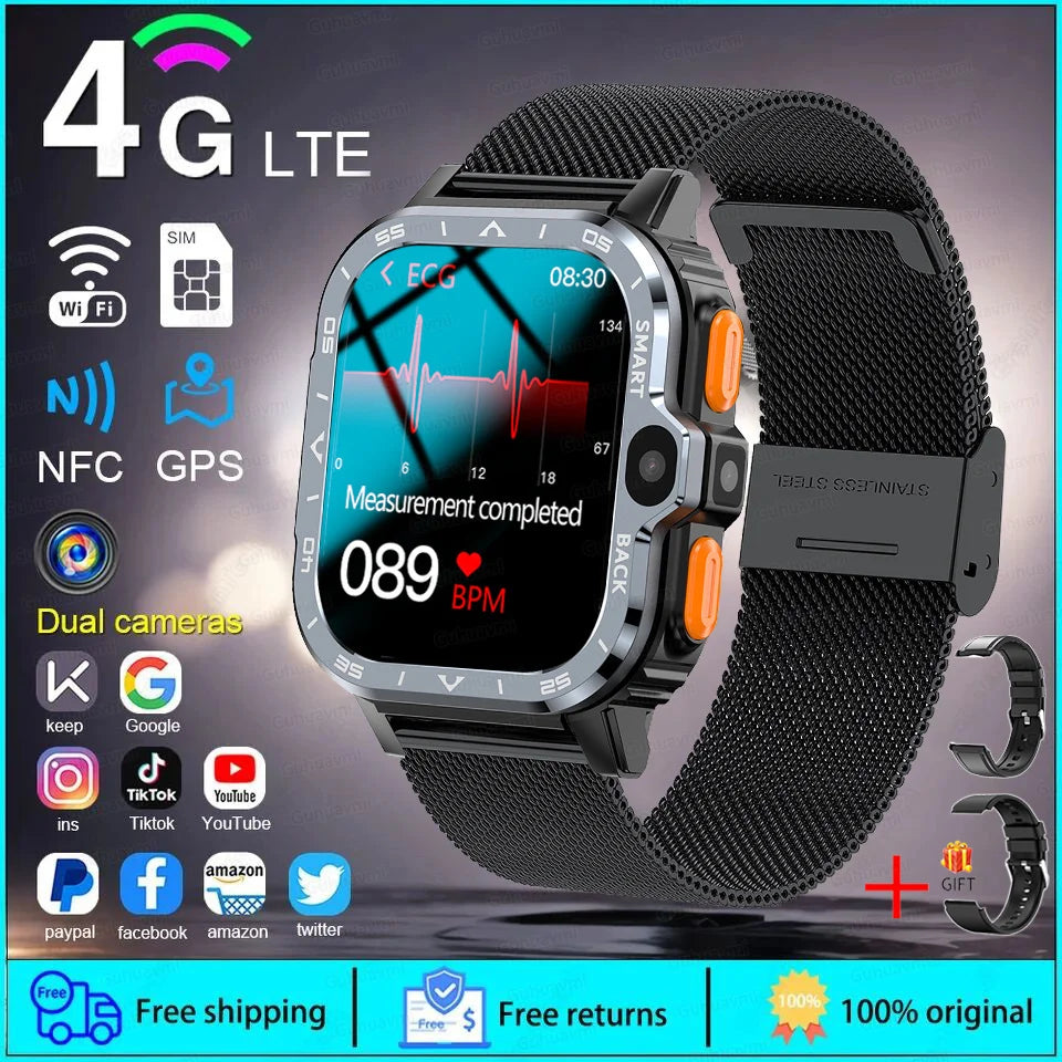 New For XIAOMI PGD Android Smart Watch Men GPS 16G/64G ROM Storage HD Dual Camera  2G 4G SIM WIFI Wireless Fast Internet Access - Maliame Store