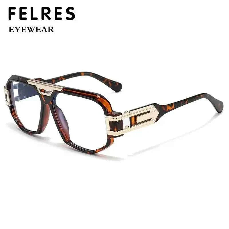 Trend Large Frame Pilot Anti Blue Light Reading Glasses Men Women Double Bridge Prescription Glasses Computer Glasses New - Maliame Store
