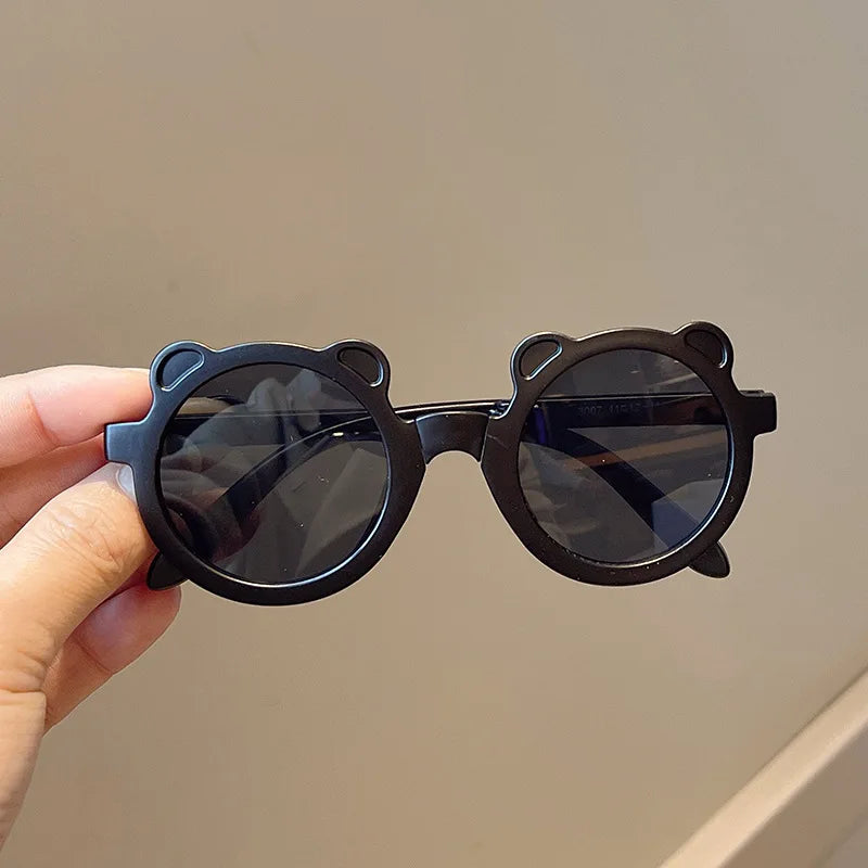 Cute Bear Ear Kids Sunglasses Fashion Foldable Outdoor Boy Girl Anti-UV Eyeglasses Cartoon Funny Glasses Kids Photography Props - Maliame Store