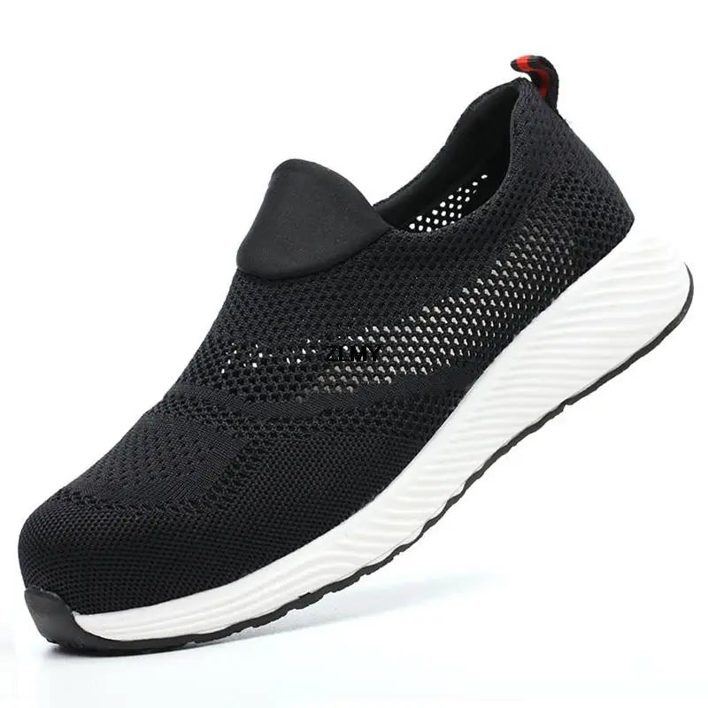 Mesh Safety Shoes Men Summer Steel Toe Work Shoes Puncture Proof Anti-smash Work Safety Boots Man Breathable Security Boots Male