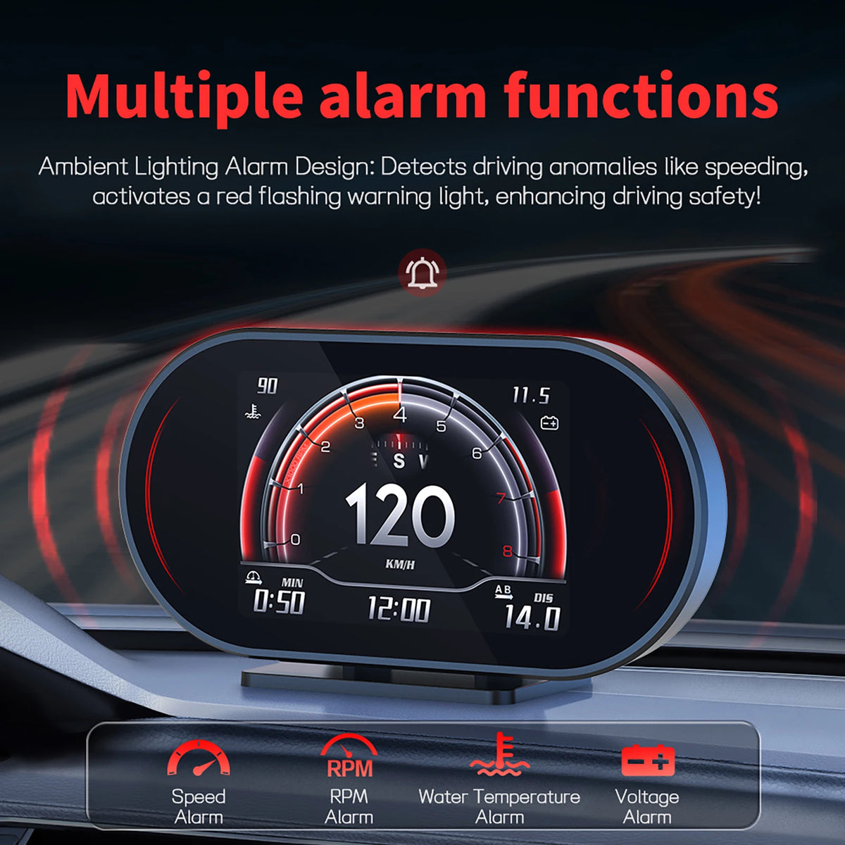 P27 Écran tête haute OBD2 & GPS