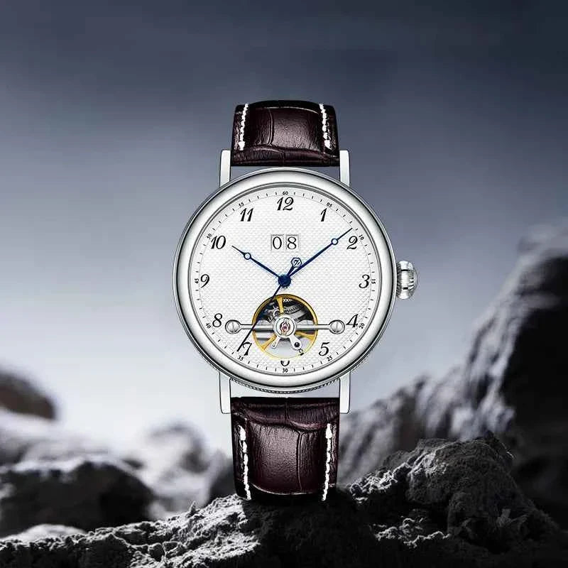 Men's Stainless Steel Automatic Watch 2025 Classic Flywheel Design Waterproof High Range for Men - Free Shipping - Maliame Store