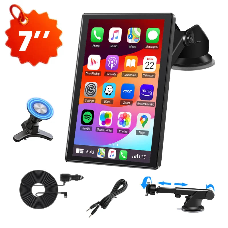 Lecteur Multimédia Sans Fil CarPlay & Android Auto – Écran 7", 8" ou 9" Universel