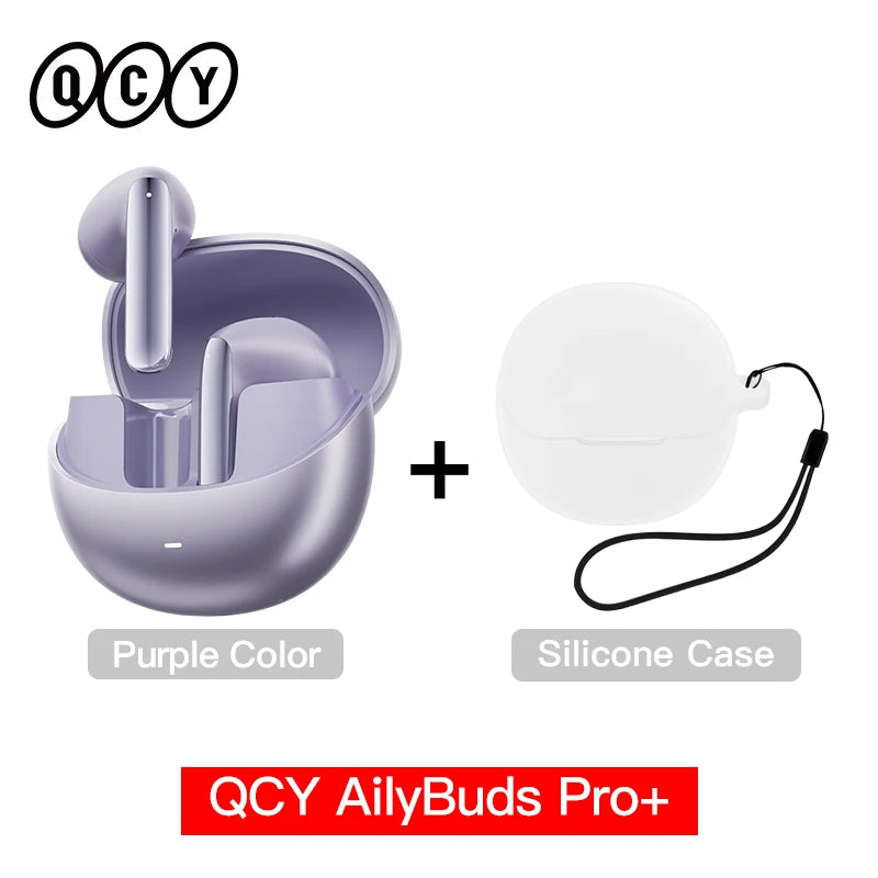 QCY HT10 AilyBuds Pro+ ANC Wireless Earphone Hi-Res Audio with LDAC Bluetooth 5.3 Earbuds 6 Mic AI HD Call Multipoint Connection - Maliame Store