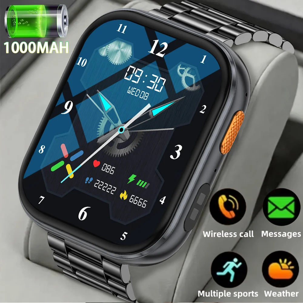 Nouvelle Montre Intelligente Femme Batterie 1000mAh Surveillance Fréquence Cardiaque Sommeil Appel Bluetooth IP68 Étanche Smartwatch Homme Pour Android IOS