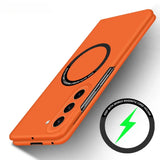 Funda ultrafina con tacto de piel: Carga inalámbrica MagSafe para Samsung Z Fold 7, 6, 5 y 4