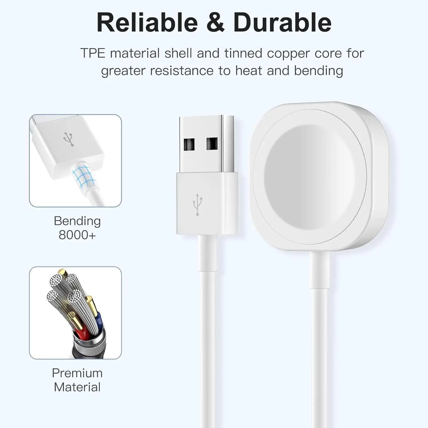 2024 Magnetic Wireless USB A Fast Charger for Apple Watch Ultra Series 9 8 7 6 SE Type C Cable Charging for iWatch Series 5 3 2 - Maliame Store