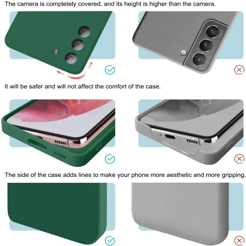 luxury Liquid Silicone Case for Samsung S25 S24 Galaxy S20 S21 S22 S23 FE Plus Note10 20 A52 A31 A41 A71 A51 A72 A70 A50 Coque - Maliame Store