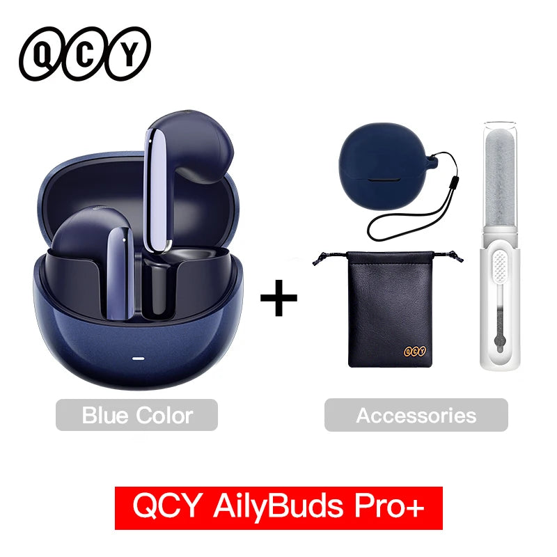 QCY HT10 AilyBuds Pro+ ANC Wireless Earphone Hi-Res Audio with LDAC Bluetooth 5.3 Earbuds 6 Mic AI HD Call Multipoint Connection - Maliame Store