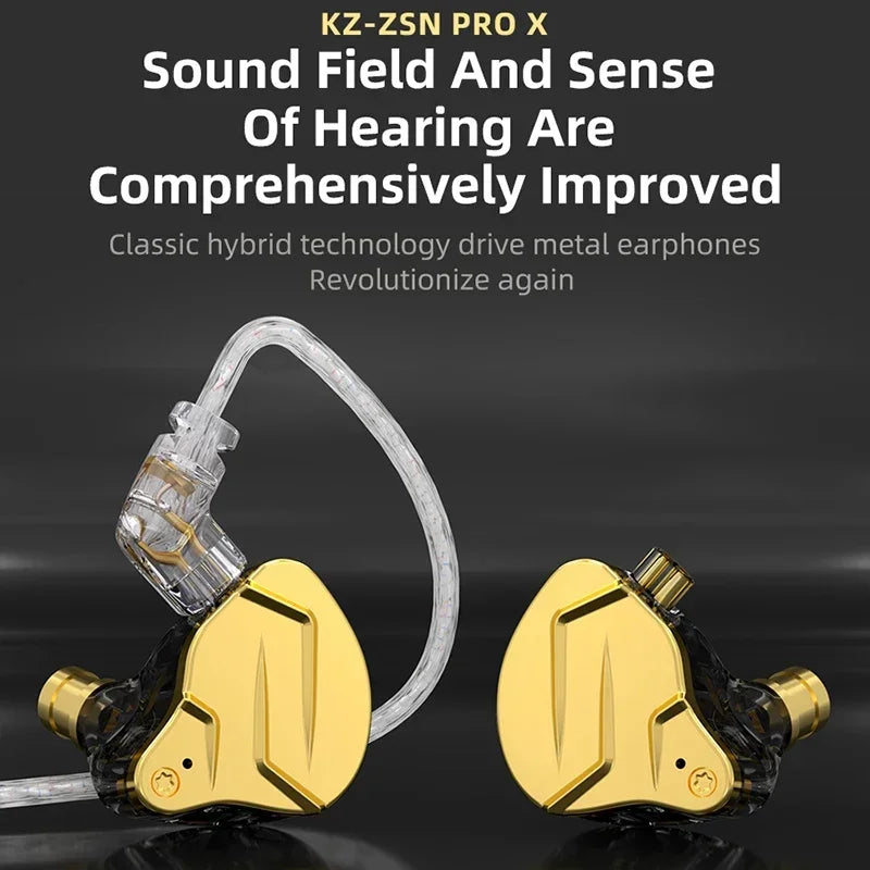 NOUVEAUX KZ ZSN PRO X 1BA 1DD Hybrid Drive HIFI écouteurs intra-auriculaires en métal sport anti-bruit oreillettes KZ ZSX ZSNPROX EDXPRO