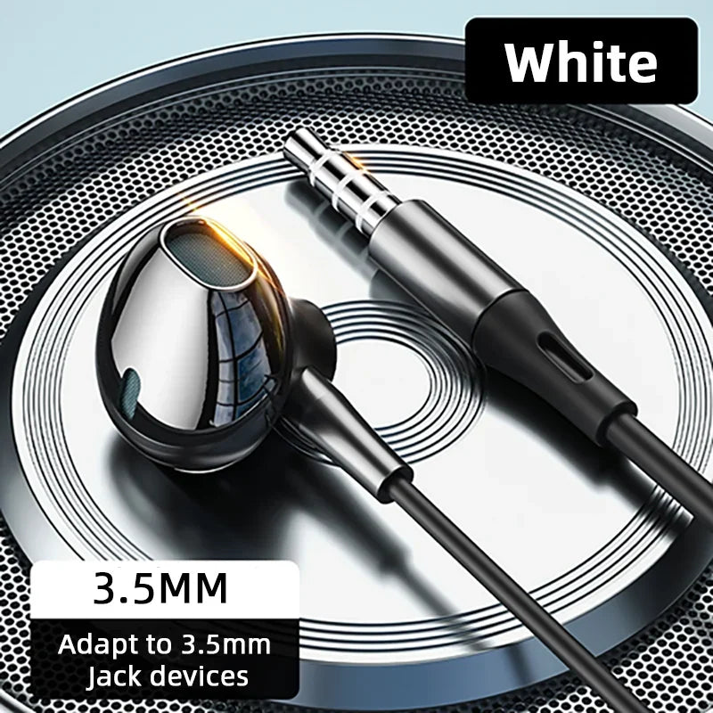 USB Type C Headphone HiFi Bass Stereo Volume Control Mic 3.5mm Wired Earbuds For Galaxy S24 S23 S22 S21 Ultra iPhone 15 Pro Max - Maliame Store