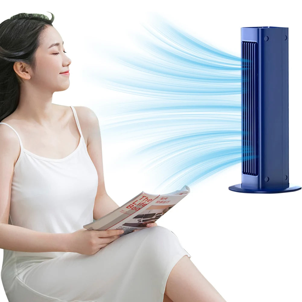 Ventilateur Tour Sans Lames Mural – 3 Vitesses, Rechargeable, Télécommande, Type-C