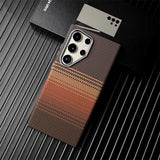 Funda MagSafe para Samsung Galaxy S26 Ultra con textura de fibra de carbono para carga inalámbrica - Carcasa rígida para S26, S25, S24 y S23 Ultra Plus