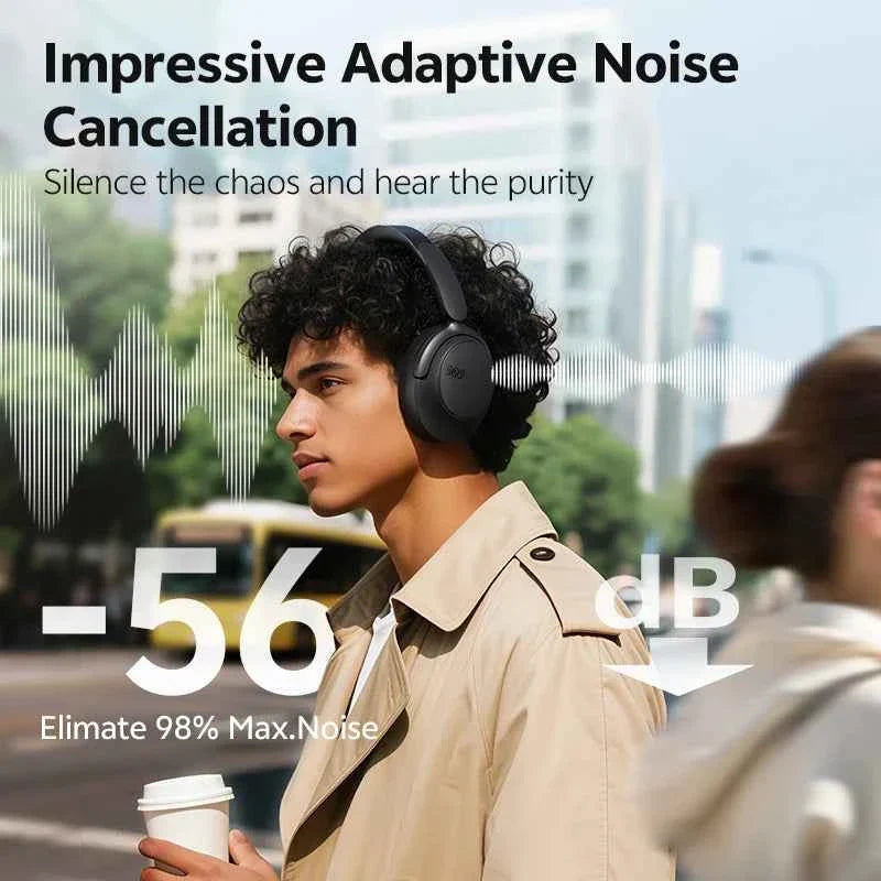 QCY H3S -56dB Adaptive ANC Over Ear Headphone Hi-Res LDAC Spatial Sound Wireless Earphone Bluetooth 6.0 Dual Driver 102H Headset - Maliame Store