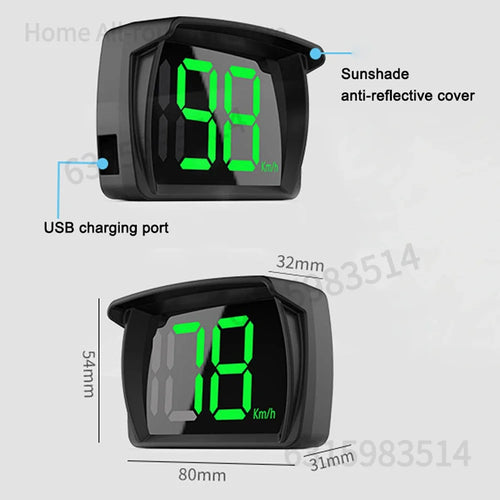 Affichage Tête Haute GPS HUD – Compteur de Vitesse LED pour Voiture, SUV & Moto