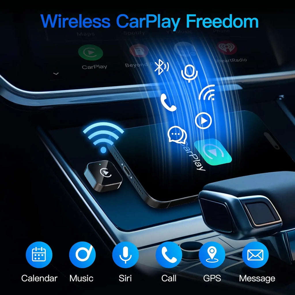 Adaptateur CarPlay sans fil (version 2026 améliorée) pour Apple iPhone et Android, petite taille, Plug and Play, connexion sans fil rapide et stable