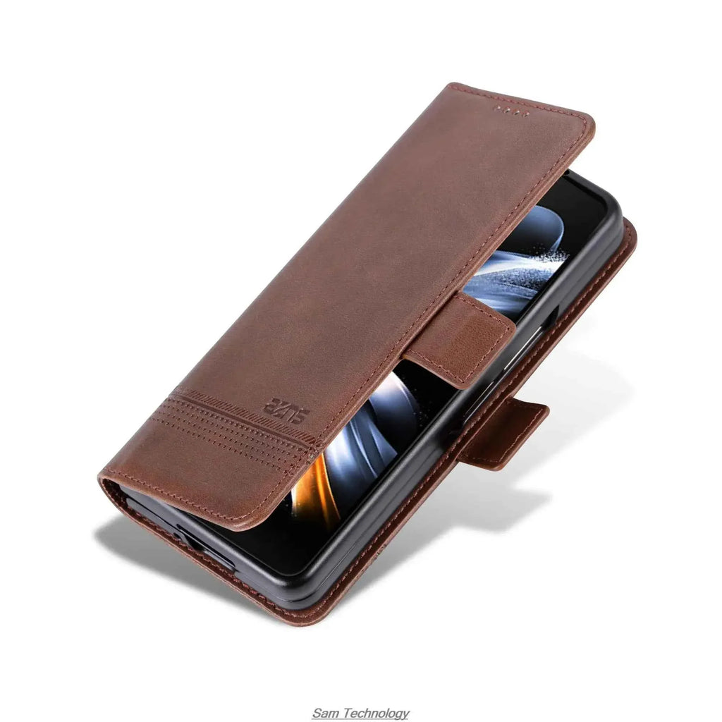 Magnetic Adsorption Leather Fitted Case: Samsung Z Fold 5 6 7 4 3 5G - Maliame Store