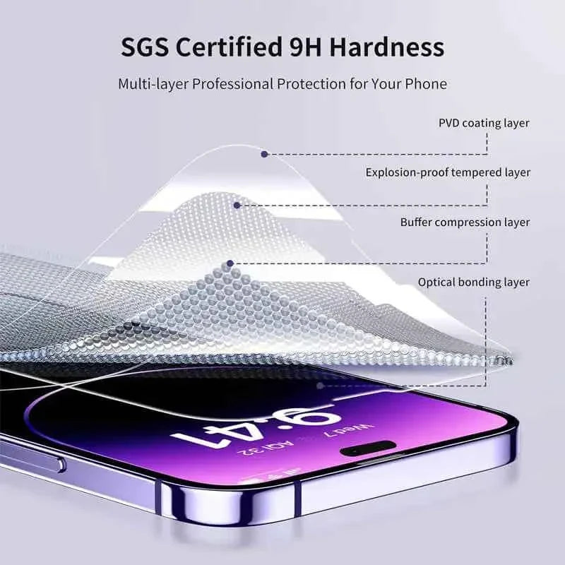 Tempered Glass for iPhone 14 Pro 15 16 17 13 12 11 pro max screen protector for iphone 15 pro mica for iphone 13 14 pro glass - Maliame Store