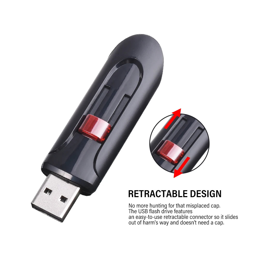 High -capacity speed USB Flash Drives 2.0 128GB 64GB Black Free Keychain Pen Drive 32GB Storage Memory Stick Mini Business Gift - Maliame Store
