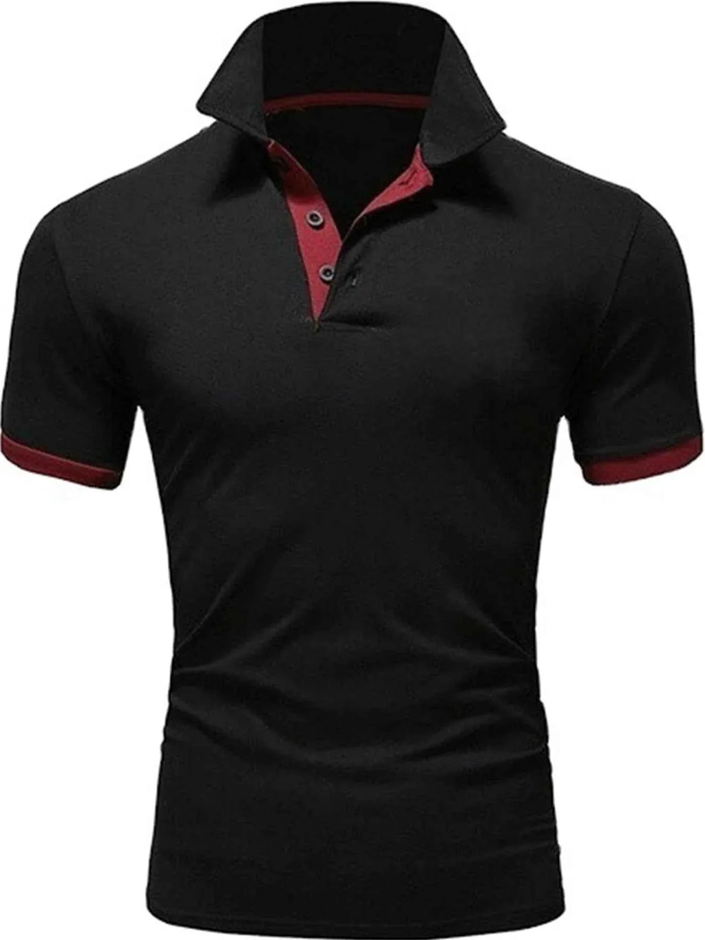 Men's Solid Color Short Sleeve T-Shirt Collar Polo Comfortable Breathable Fashion Basic Fit for Spring/Summer - Maliame Store