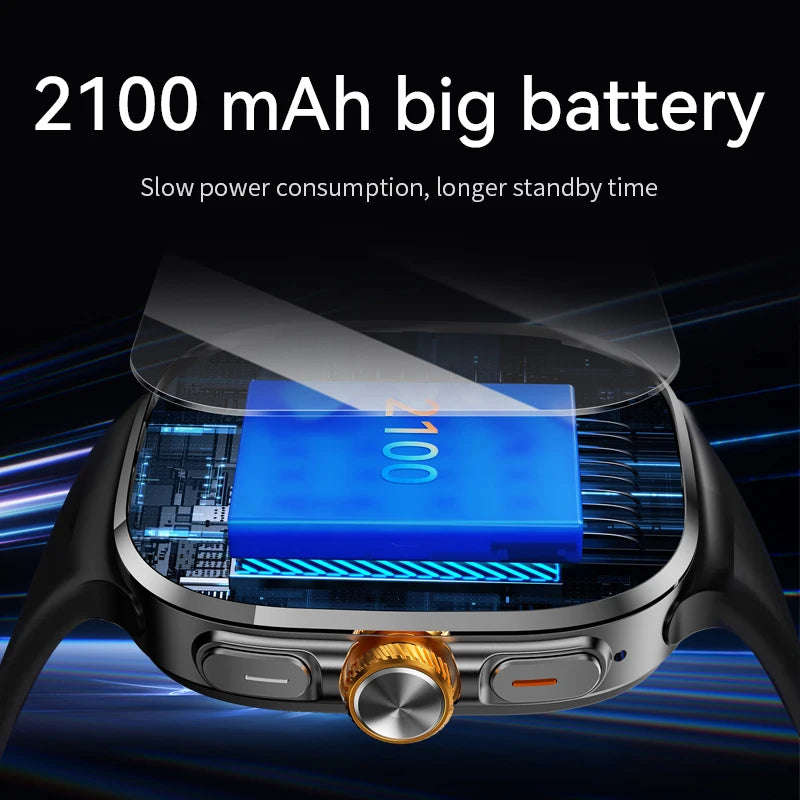 Montre Intelligente 5G/4G Tout Réseau Appel Vidéo sur Grand Écran HD 2,40 pouces 720*720 8 Go+128 Go de RAM Google Play WIFI GPS Smartwatch 2100 mAh