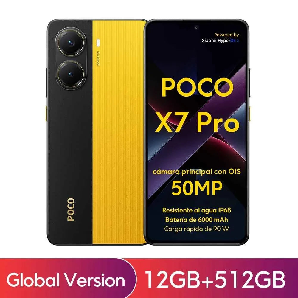 POCO X7 Pro Global Version Mobile Phone 6000mAh Battery 90W HyperCharge Dimensity 8400-Ultra 120Hz 1.5K display IP68 NFC - Maliame Store