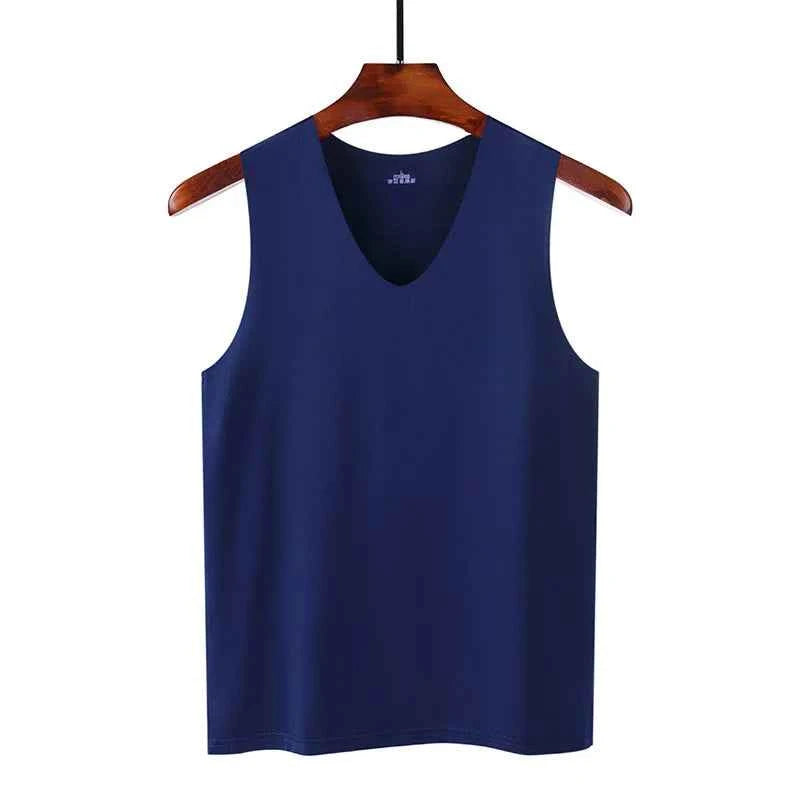 Silk Tank Tops Seamless Mens Vest Sleeveless Sport Bodysuit Vest For Men Clothing Plain Casual Summer Tank Undershirts Cool Gym