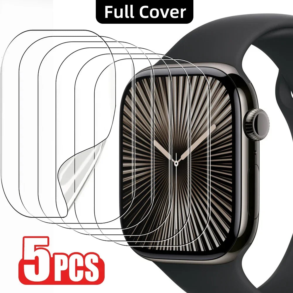 5PCS Protective Film for Apple Watch Screen Protector 49mm Accessories 40mm 44mm 45mm 41mm  Series 10 46mm 42mm 9 8 7 Se Ultra 2 - Maliame Store