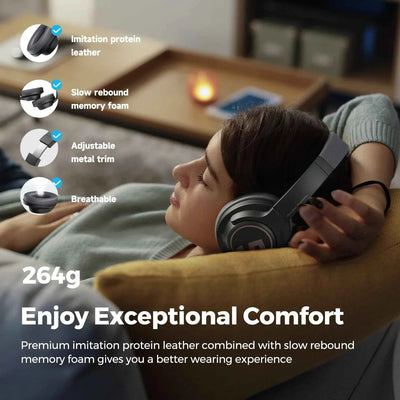 Auriculares Bluetooth SoundPEATS Space con cancelación de ruido 5.3, ANC activo híbrido, 123 horas de reproducción, micrófono, conexión multipunto