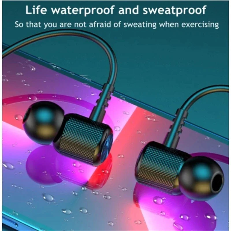 Wireless Headphone Fone Bluetooth 5.0 Neckband Earphones Silicone Hifi Stereo Sports Headset Halter Waterproof Magnetic Earbuds - Maliame Store
