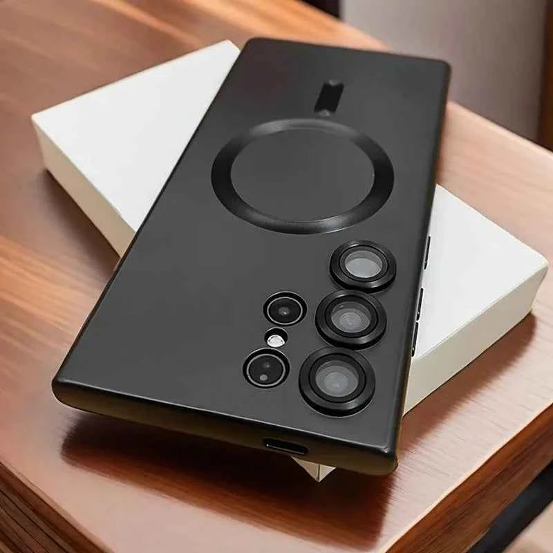 Luxury Magnetic Wireless Charging Matte Case For Samsung Galaxy S25 S24 S23 S 25 24 Ultra Plus Cases Shockproof Soft Phone Cover