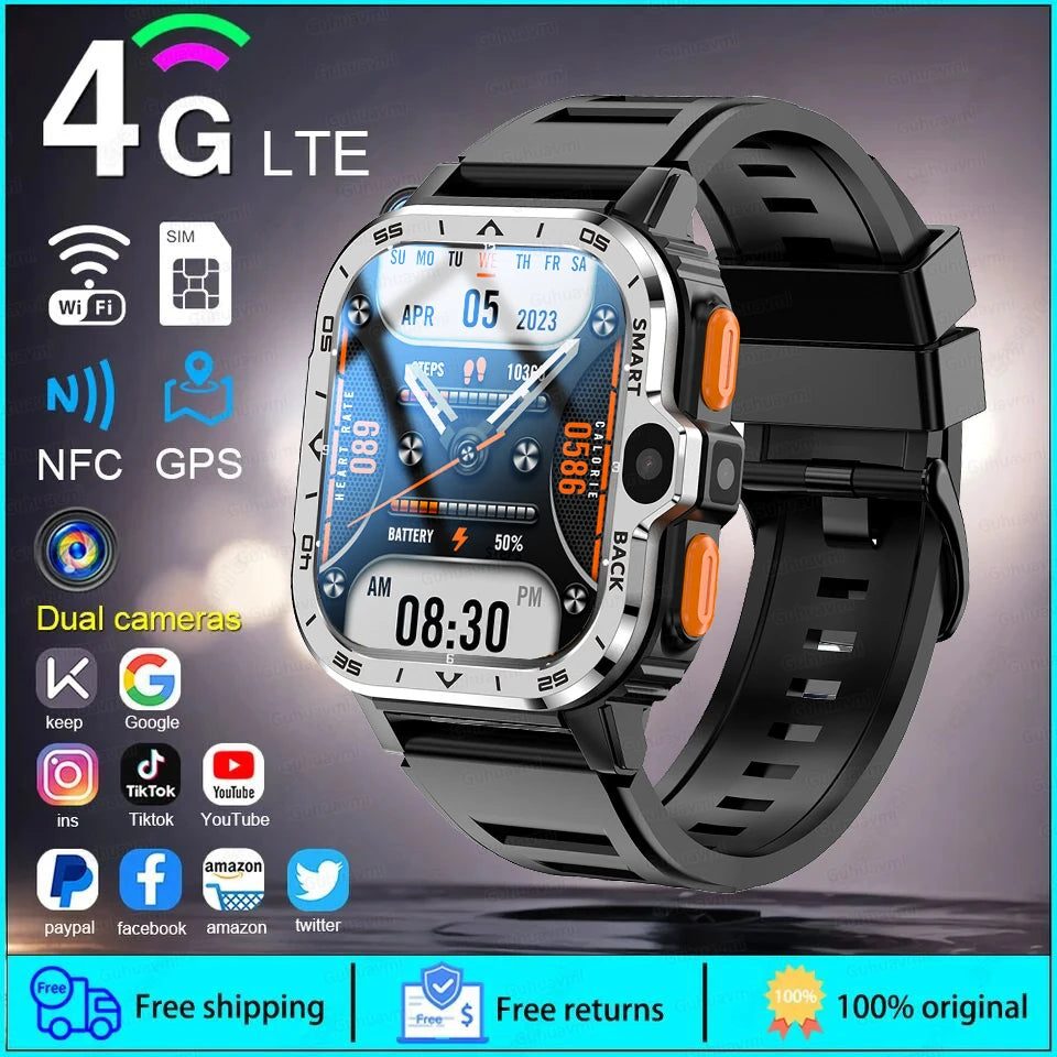 New For XIAOMI PGD Android Smart Watch Men GPS 16G/64G ROM Storage HD Dual Camera  2G 4G SIM WIFI Wireless Fast Internet Access - Maliame Store