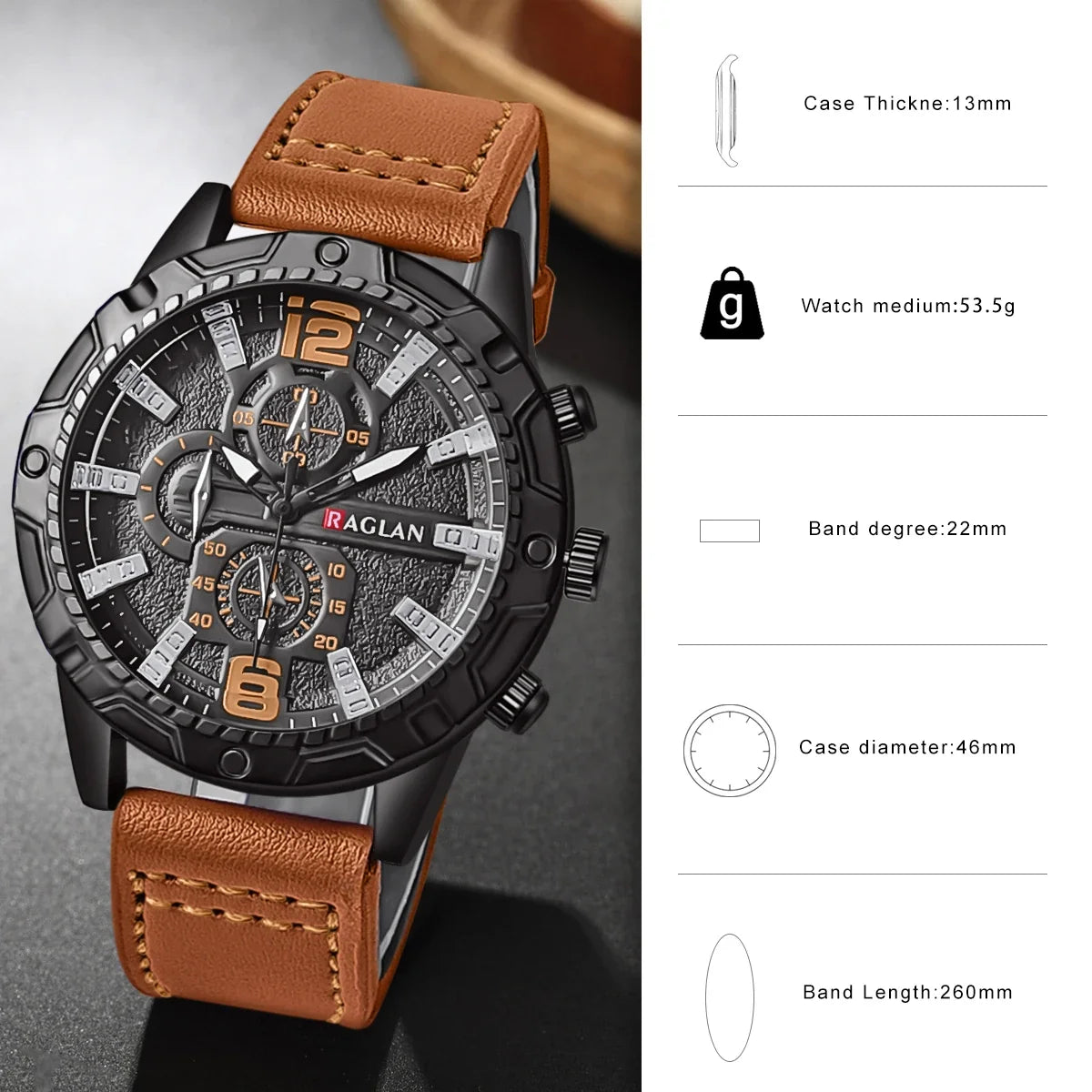 Top Brand Men's Fashion Leather Watch with Strap – Ideal Clock Gift for Him - Maliame Store