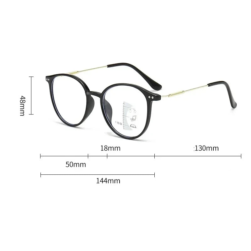 Finished Photochromic Presbyopia Sunglasses Fashion Outdoor Progressive Multifocal Eyeglasses Prescription Hyperopia Eyewear - Maliame Store