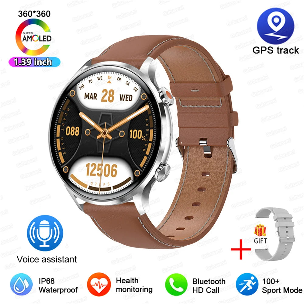 2025 New Smartwatch Women AMOLED HD Screen Always On Display Bluetooth Call IP68 Waterproof GPS Smart Men Watch For Android ios - Maliame Store