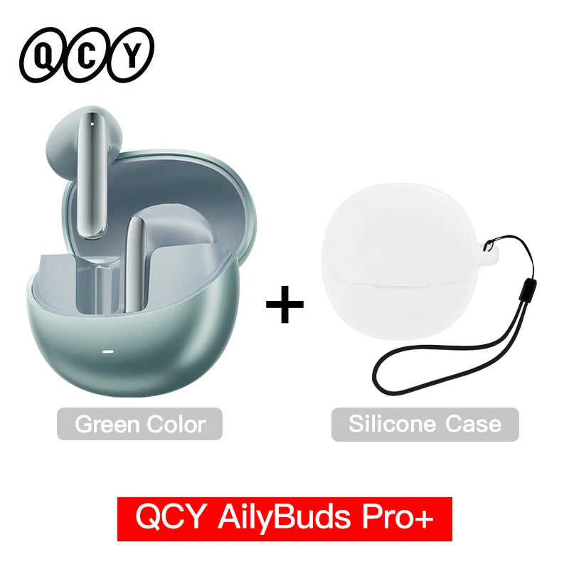 QCY HT10 AilyBuds Pro+ ANC Wireless Earphone Hi-Res Audio with LDAC Bluetooth 5.3 Earbuds 6 Mic AI HD Call Multipoint Connection - Maliame Store
