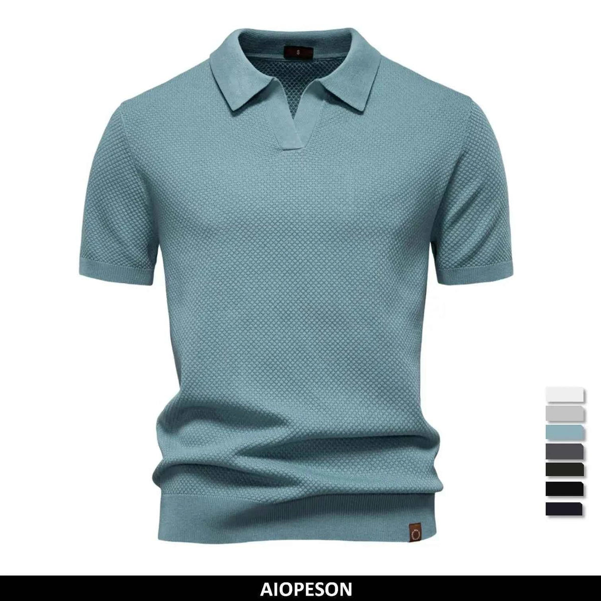 AIOPESON Men's Summer Breathable Polo Shirt Short Sleeve Solid Color Casual Polo Shirts for Men Lightweight Stretch Polo ﻿ - Maliame Store