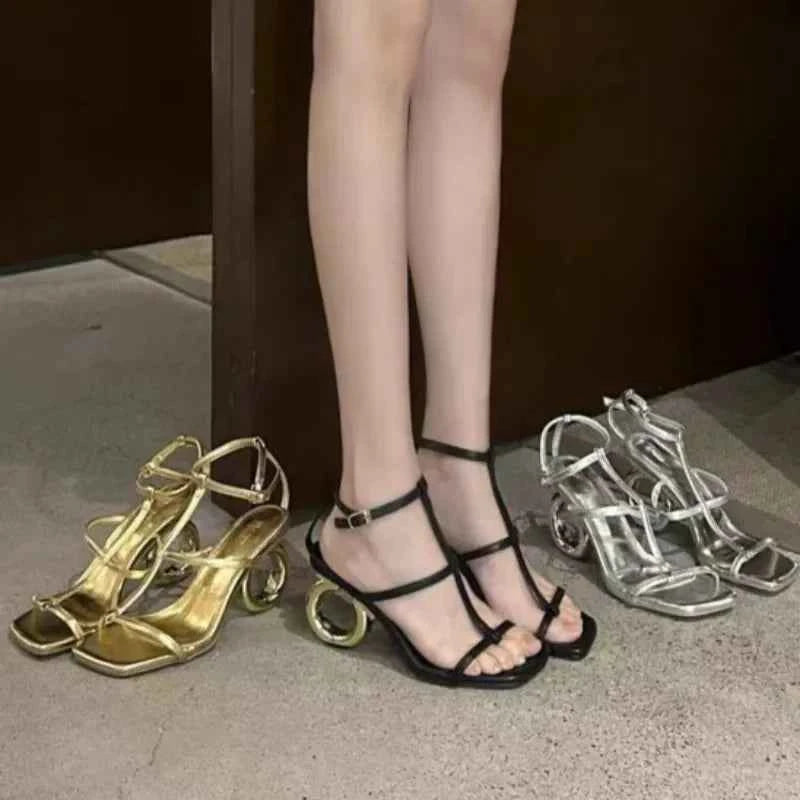 Women Sandals 2024 New Summer High Quality Peep Toe Sandals Casual Elegant Luxury High Heels Sandals Women Shoes for Women