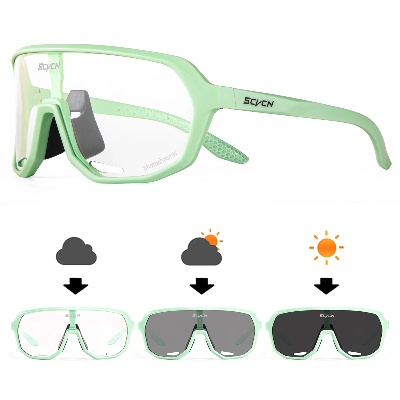 SCVCN Photochromic Hiking Eyewear Mens Sunglasses Outdoor Driving Goggle MTB for Women's Cycling Bike Glasses UV400 Protection - Maliame Store