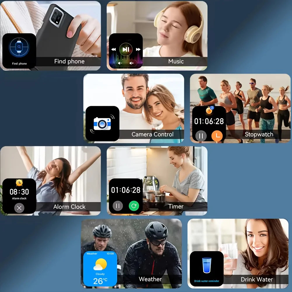 Nouvelle Montre Intelligente Femme Batterie 1000mAh Surveillance Fréquence Cardiaque Sommeil Appel Bluetooth IP68 Étanche Smartwatch Homme Pour Android IOS