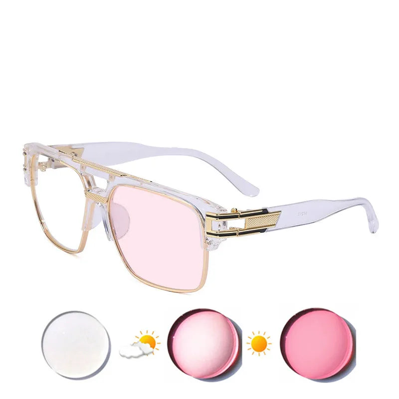 Prescription Glasses For Myopia Or Astigmatism Custom Women Men Large Size Frame Blue Light Blocking Or Photochromic Lenses F522 - Maliame Store