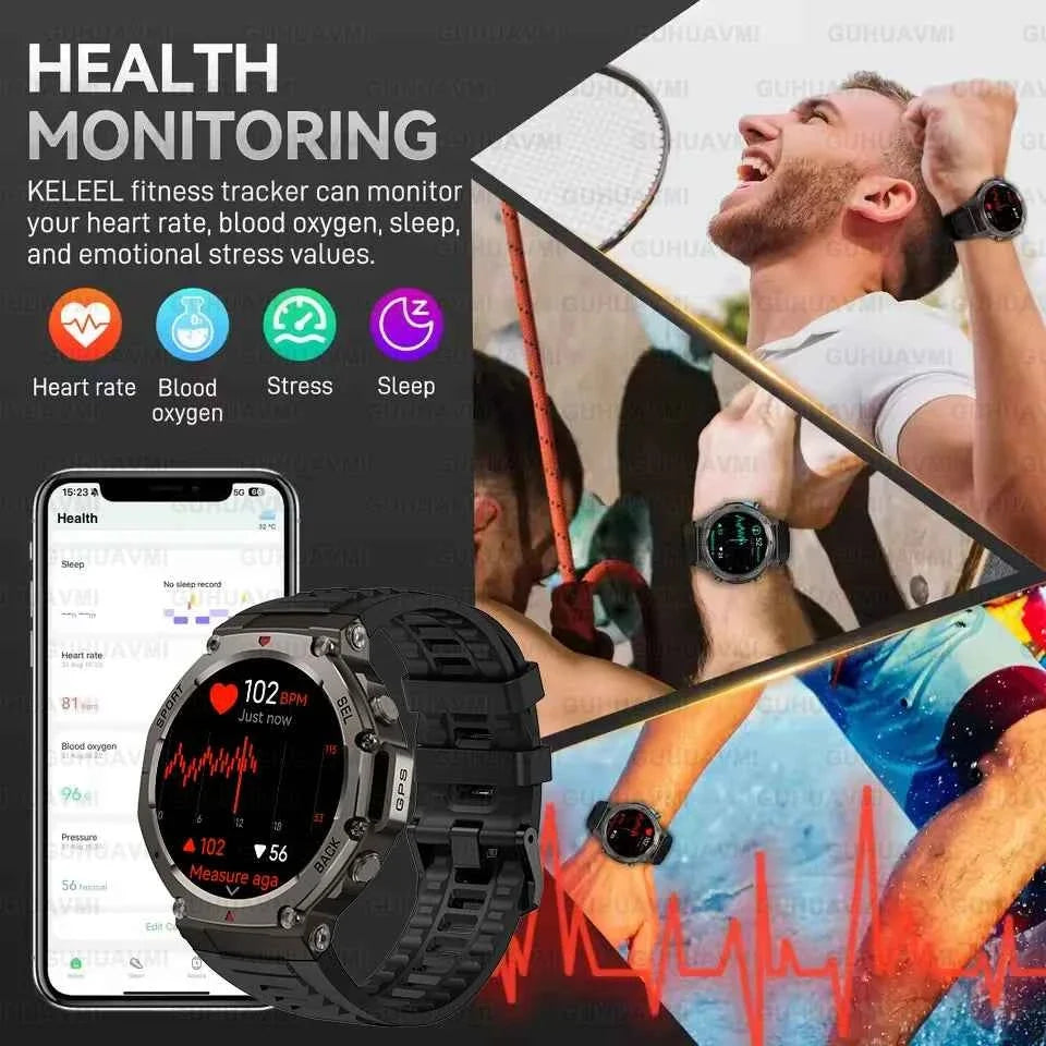 T-Rex 3 Pro Military Smart Watch Built-in Dual-band GPS Compass Clock 10ATM&IP69K Waterproof Altimeter Barometric Sport Bracelet - Maliame Store