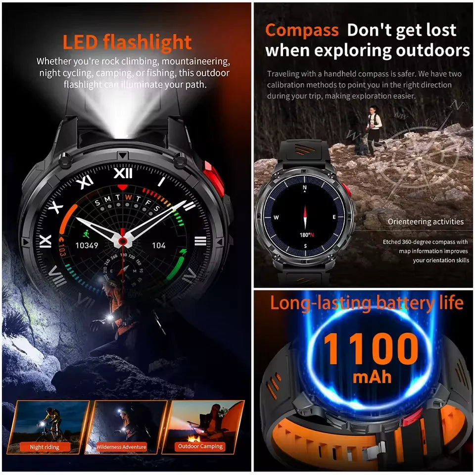 Montre Connectée T-Rex3 Pro – GPS, 5ATM Étanche, Boussole, Batterie 1100mAh, Sport Outdoor