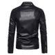 Stand Collar Jackets Fashion Casual Trend White Windproof Coat Streetwear Spring Autumn Men's Motorcycle Leather Jacket Solid