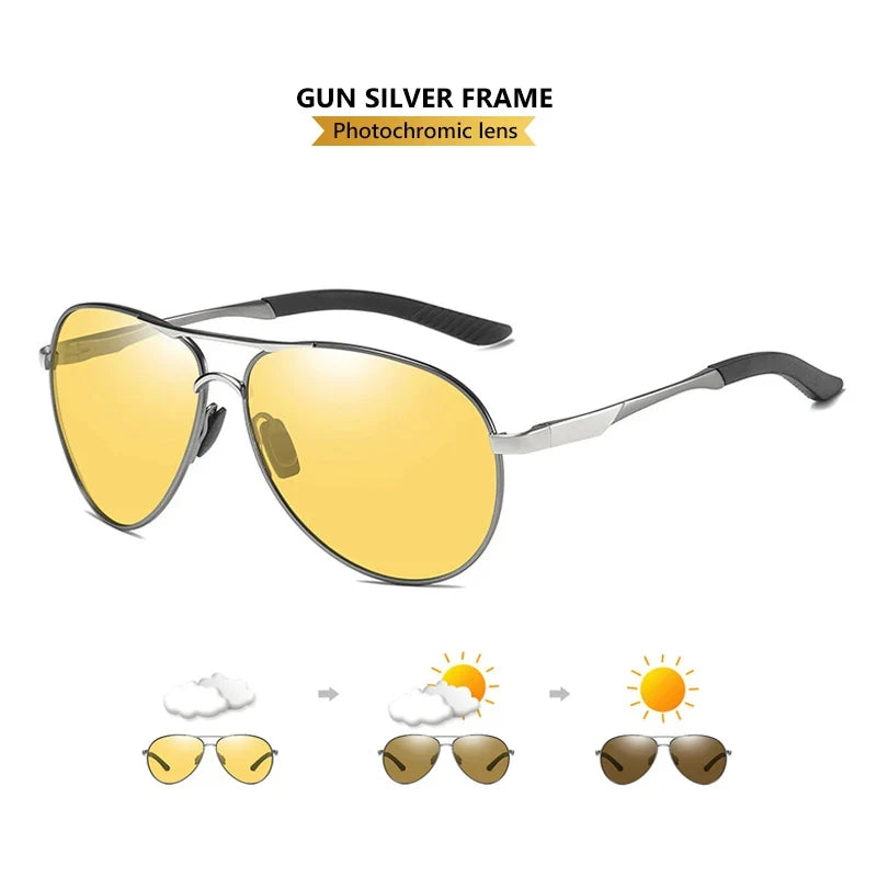 LIOUMO Pilot Photochromic Polarized Sunglasses - Day & Night Vision - Maliame Store