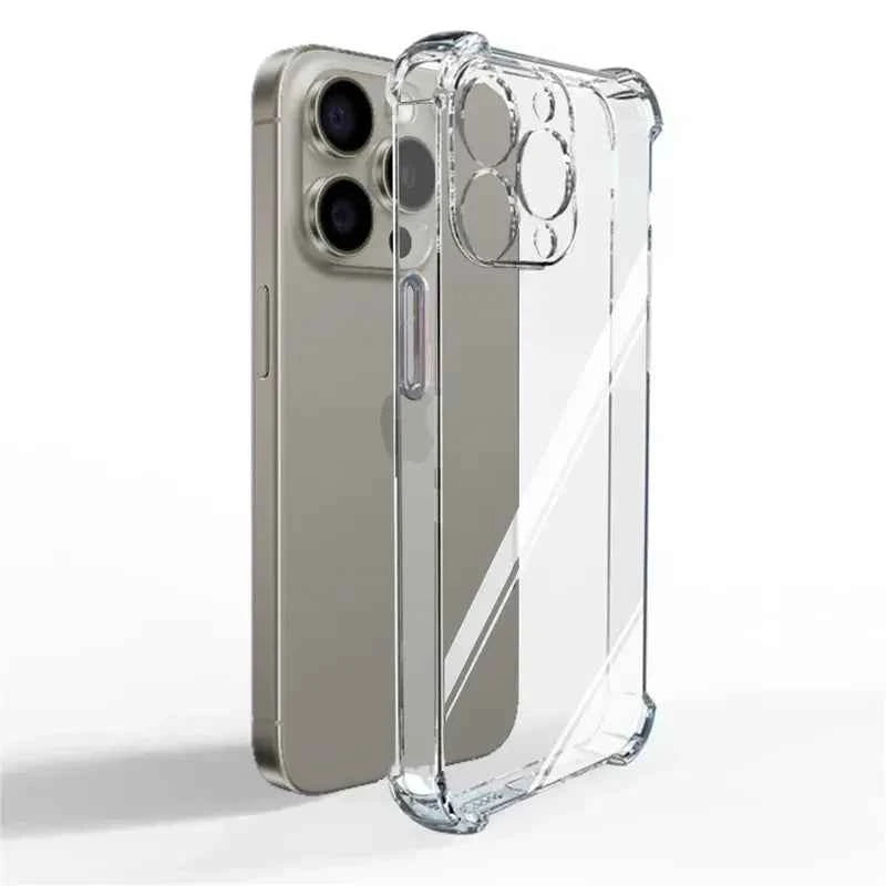 Luxury Shockproof Silicone Clear Phone Case For iPhone 17 16 15 14 13 12 11 Pro Max Mini X XR Xs 7 8 Plus Transparent Soft Cover