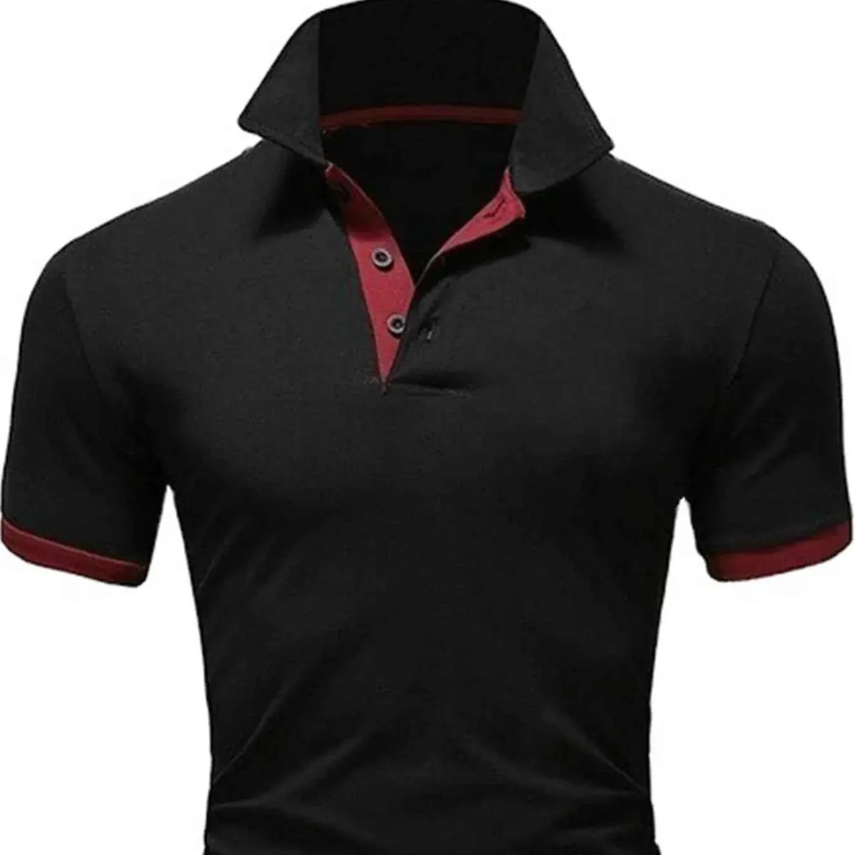 Men's Solid Color Short Sleeve T-Shirt Collar Polo Comfortable Breathable Fashion Basic Fit for Spring/Summer - Maliame Store