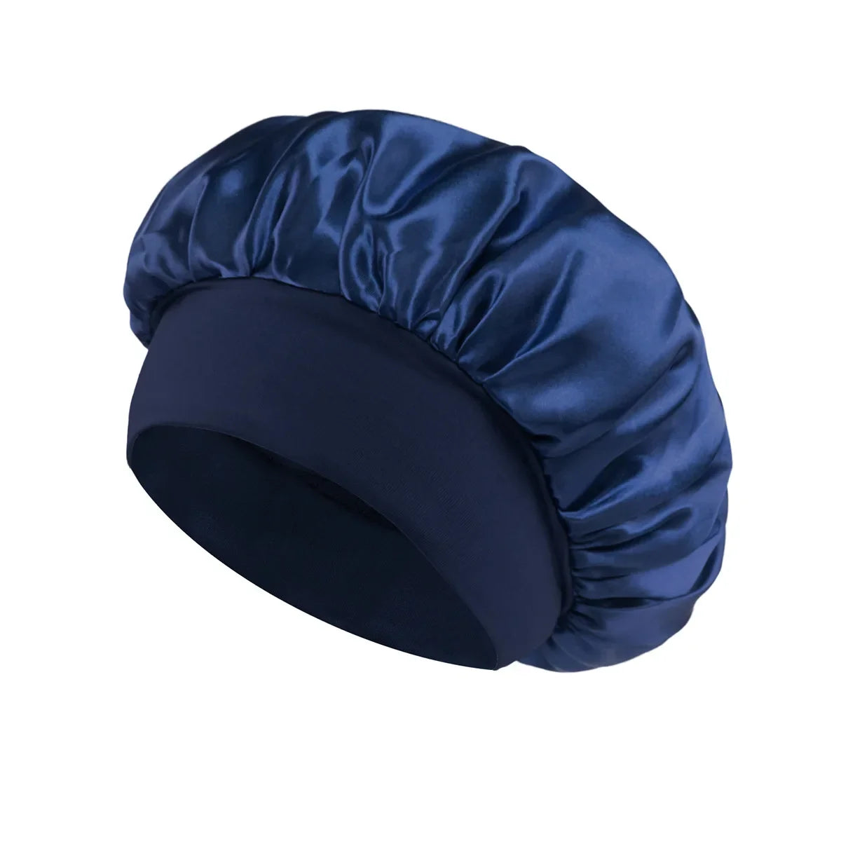 Women Satin Bonnet Hair Bonnet for Sleeping Hair Care Silk Bonnets Solid Wide-brimmed Sleeping Hat with Elastic Soft Band - Maliame Store