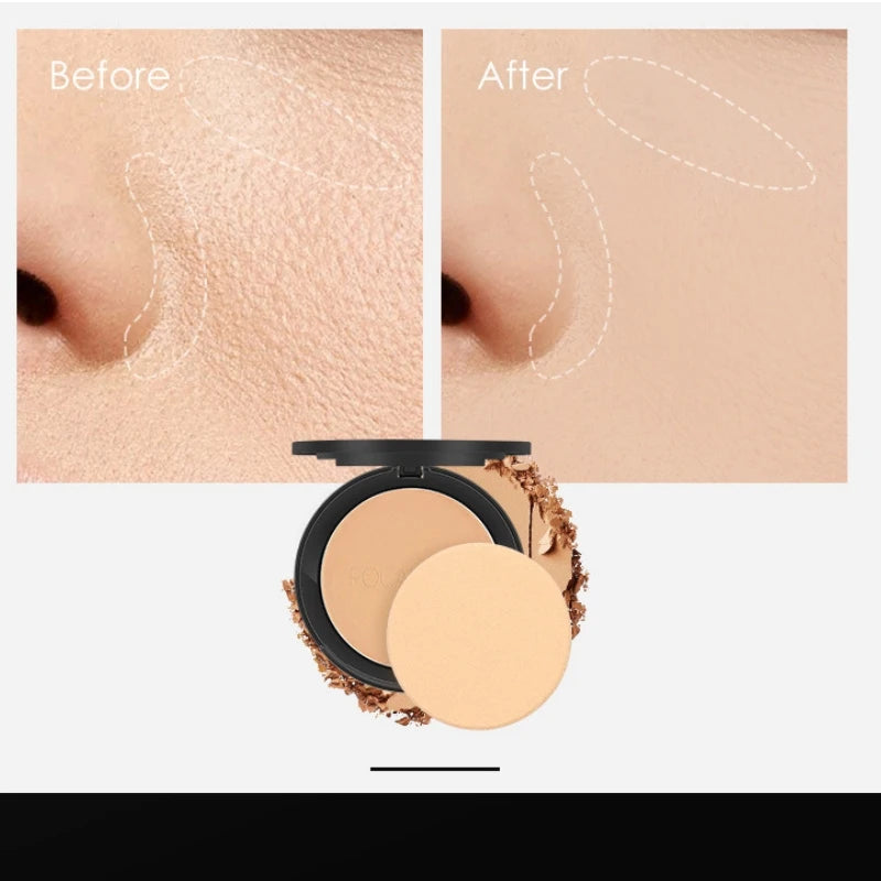 FOCALLURE 3 Colors Make Up Face Powder Brighten Oil-control Nude Makeup Pressed Powder Foundation Makeup Base Cosmetics - Maliame Store